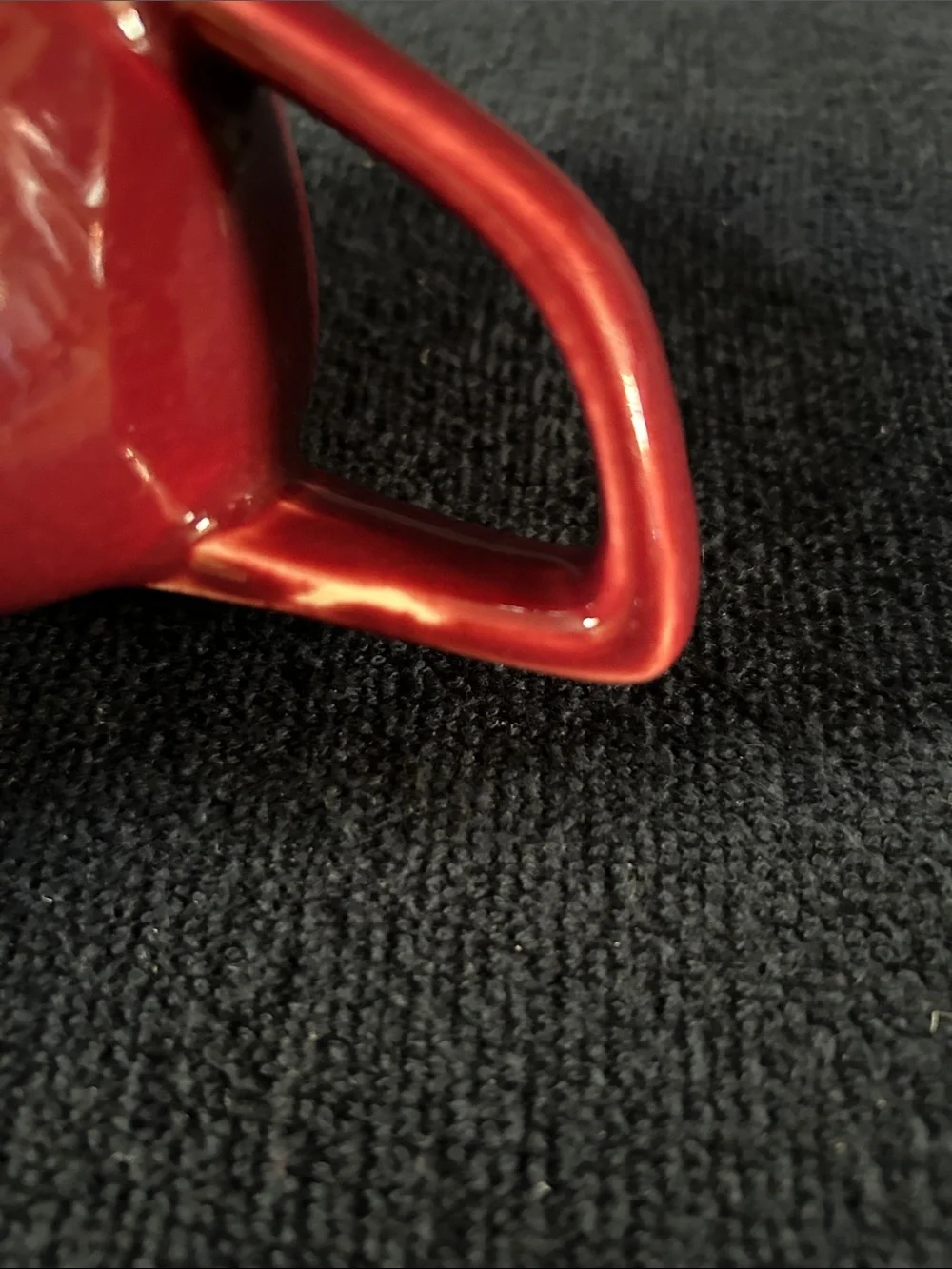 Vintage Mid Century Modern Maroon Ceramic Gravy Boat